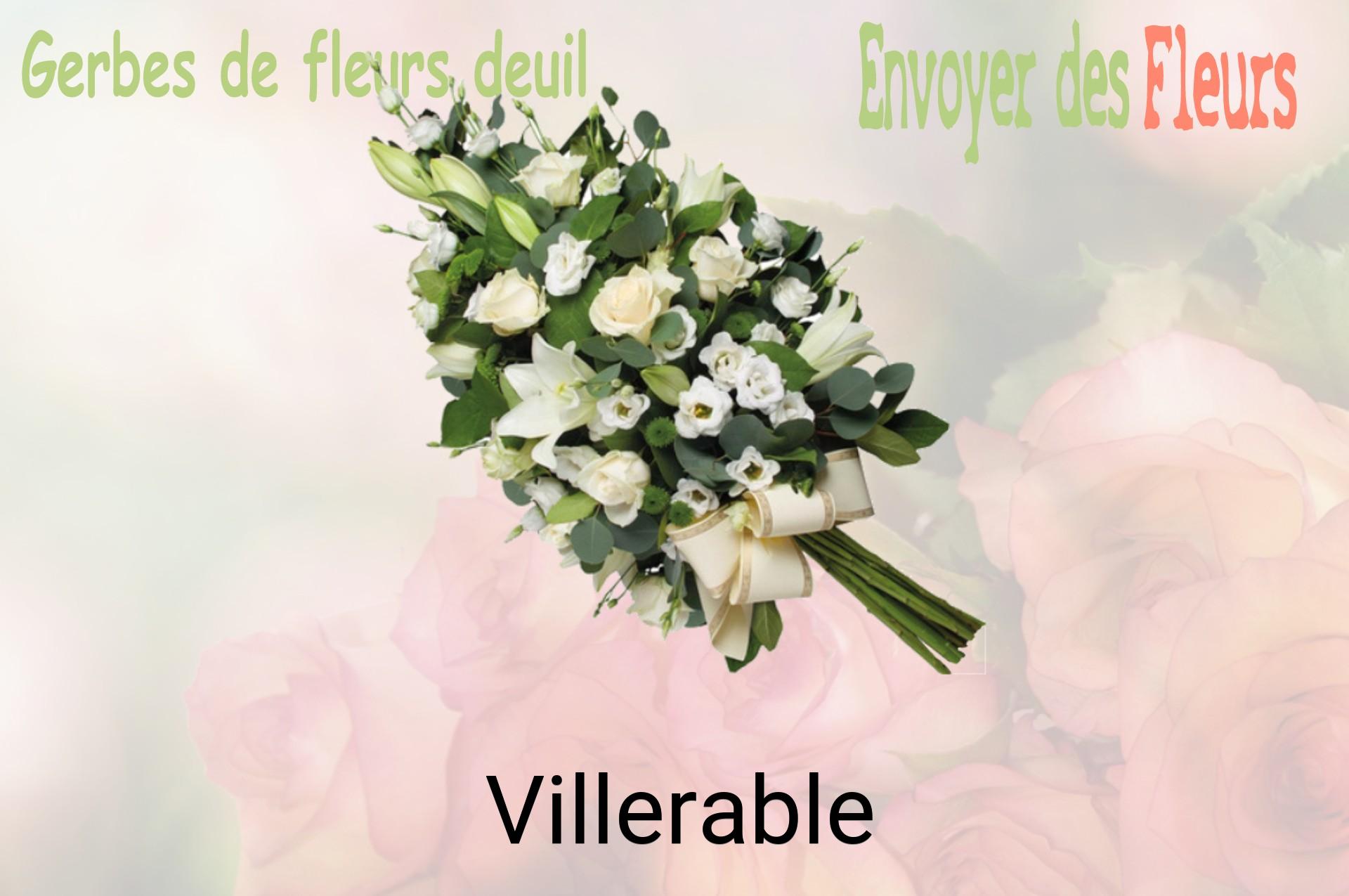 Gerbe de fleurs de deuil livrée à Villerable